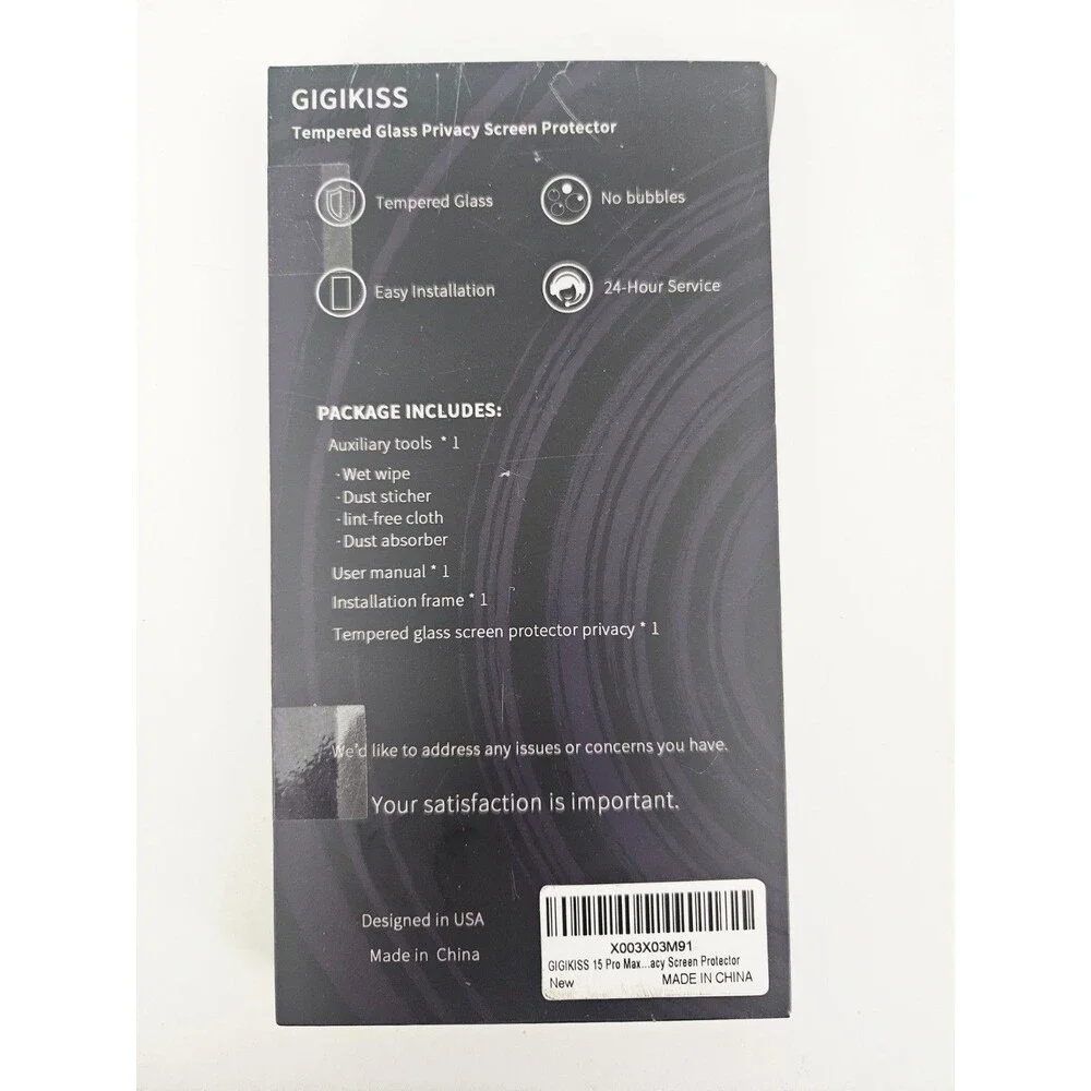 Compatible for iPhone 15 Pro Max Privacy Screen Protector, Clear Tempered Glass